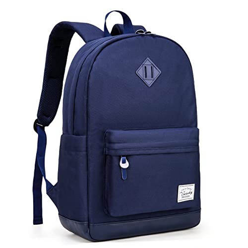 VASCHY Rucksack Herren, Wasserabweisend 15.6 Zoll Schulrucksack Schulranzen Hochschule Schultasche Casual Daypack Mädchen Jungen Teenager Reise Blau von VASCHY