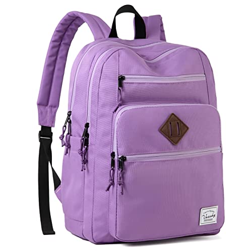 VASCHY Rucksack Mädchen, Wasserabweisend 15.6 Zoll Schulrucksack Schulranzen Hochschule Schultasche Casual Daypack Teenager Reise Lila von VASCHY