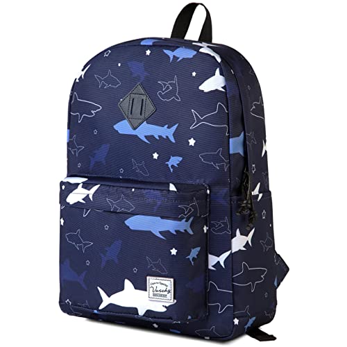 VASCHY Schulrucksack, Wasserabweisender Leicht Rucksack Herren Schultasche für Hochschule Teenager Mädchen Jungen Casual Daypack für Reise Sport Wandern Blauer Dink von VASCHY