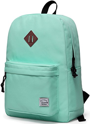 VASCHY Schulrucksack, Wasserabweisender Leicht Rucksack Herren Schultasche für Hochschule Teenager Mädchen Jungen Casual Daypack für Reise Sport Wandern Türkis von VASCHY