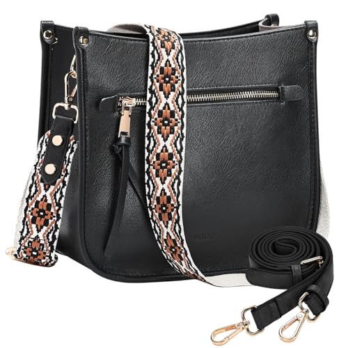 VASCHY Umhängetasche Damen, Handtasche Mode Crossbody Bag Klein Schultertasche für Frauen Schwarz von VASCHY