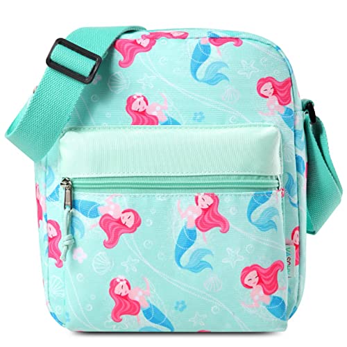 VASCHY Umhängetasche Mädchen, Leicht Klein Schultertasche Crossbody Bag Schulranzen Teenager Tasche Geschenk für Jugendliche/Kleine Kinder(Türkis Meerjungfrau) von VASCHY