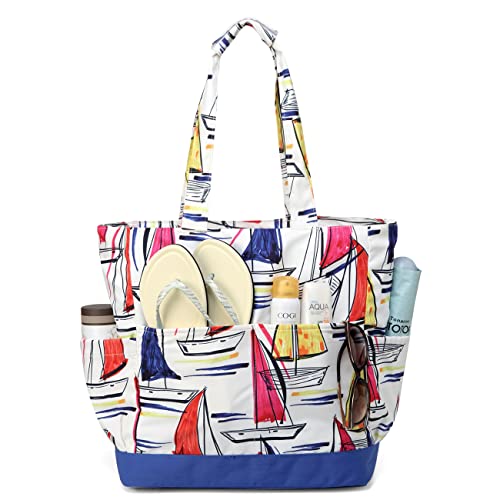 VASCHY Unisex EUVABG173SB Strandtasche, D-Segelboote von VASCHY