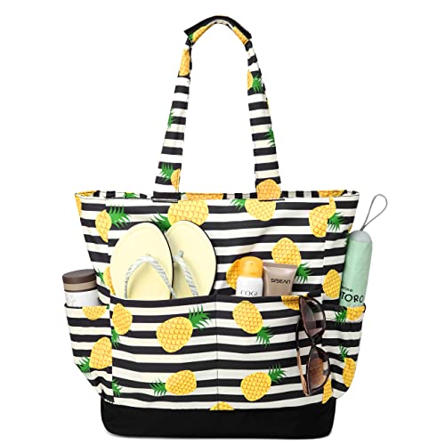 VASCHY Unisex EUVABG173SP Strandtasche, Gestreifte Ananas C von VASCHY