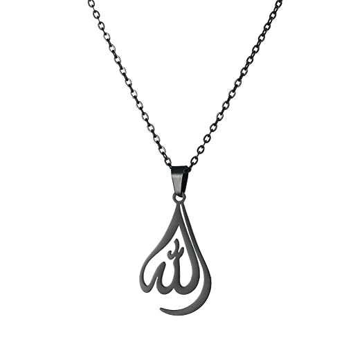 Allah Anhänger Halskette islamisch muslimisch Allah Symbol Halskette Schmuck Herren Edelstahl Allah Halbmond Halskette Eid Geschenk Religiöser Charm Schmuck für Frauen Männer von VASSAGO