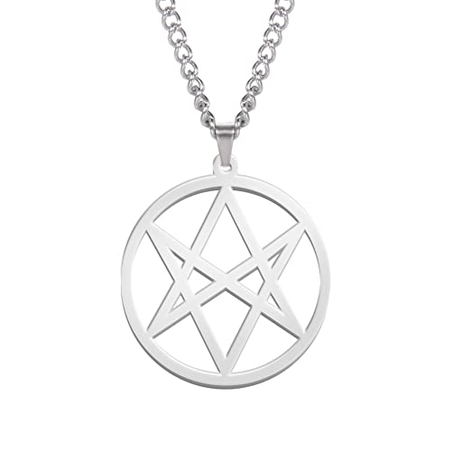 Edelstahl Halskette Sechseck Anhänger Halskette Magisches Sechseck Spirituelles Amulett Halskette Schmuck Herren Mädchen Geschenk, keine Edelsteine von VASSAGO