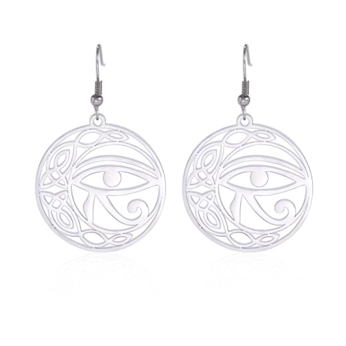 VASSAGO Ägyptische Ohrringe Ankh Cross Ägyptische Göttin Ohrring Religiöser Schmuck (Edelstahl, Hänger mit keltischem Knoten, Hebel Rückseite) von VASSAGO