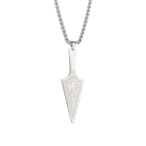 VASSAGO Ankh Halskette Auge des Horus Halskette Pfeilspitze Anhänger Halskette Ankh Kreuz Halskette für Männer Frauen Speer Halsketten Ägyptischer Schutz Schmuck, Edelstahl von VASSAGO