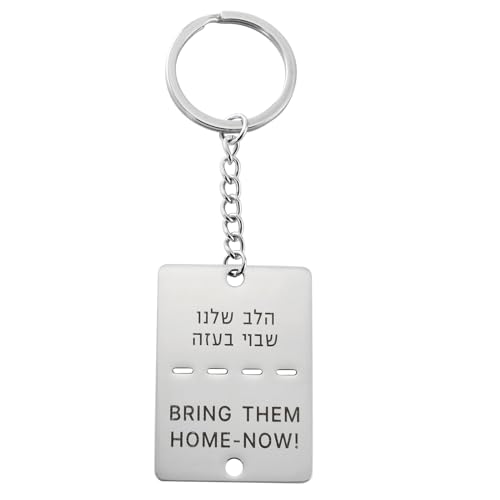 VASSAGO Bring Them Home Now Schlüsselanhänger Israel Military Jewelry Stand mit Israel Edelstahl Dog Tag Anhänger Israel Keyring für Männer Frauen von VASSAGO