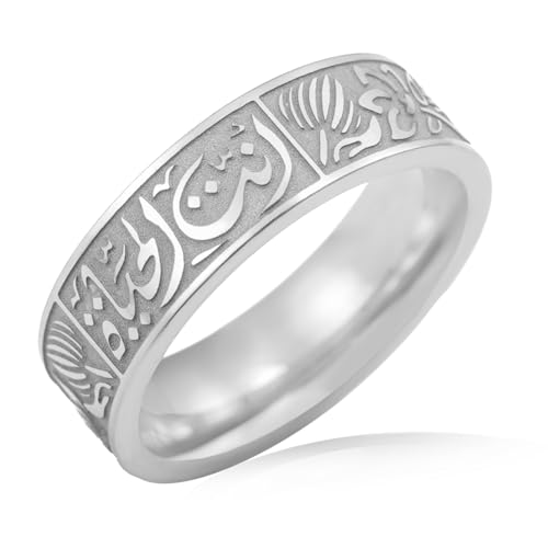 VASSAGO Edelstahl Ringe für Männer Frauen Trendy Muslim Allah Ring Islam Arabisch Shahada Ring Schmuck Geschenke von VASSAGO