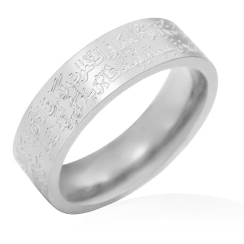 VASSAGO Edelstahl Ringe für Männer Frauen Trendy Muslim Allah Ring Islam Arabisch Shahada Ring Schmuck Geschenke von VASSAGO
