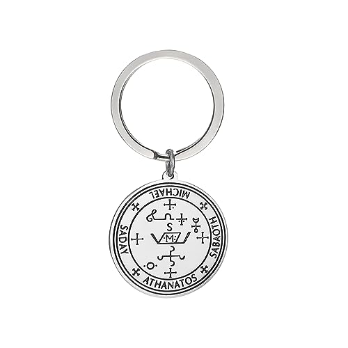 VASSAGO Edelstahl Schlüsselanhänger für Männer Frauen Siegel der 7 Erzengel Anhänger Schlüsselanhänger Saint Michael Schlüsselanhänger Salomon Kabbalah Amulett Geschenk, S4 VASSAGO Edelstahl Schlüsselanhänger für Männer Frauen Siegel der 7 Erzengel Anhänger Schlüsselanhänger Saint Michael Schlüsselanhänger Salomon Kabbalah Amulett Geschenk, S4 von VASSAGO