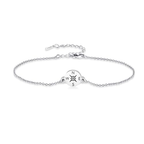 VASSAGO Graduation Armband mit verstellbarem Kompass Armband Grade High School College Graduation Layered Armband Abschluss Armband Schmuck Geschenk für Frauen Mädchen, 6.69+1.96 inches, Edelstahl von VASSAGO