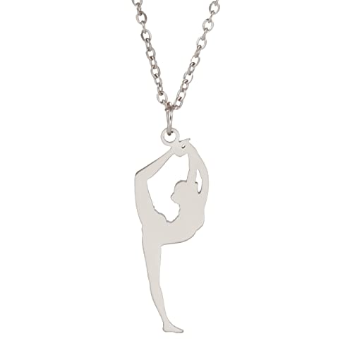 VASSAGO Gymnastik Halskette Edelstahl Sport Ballerina Charm Anhänger Gymnastik Trainer Schmuck Geschenke für Mädchen von VASSAGO