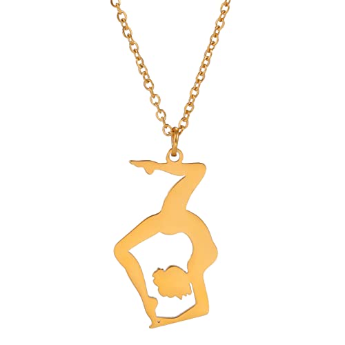 VASSAGO Gymnastik Halskette Edelstahl Sport Ballerina Charm Anhänger Gymnastik Trainer Schmuck Geschenke für Mädchen von VASSAGO