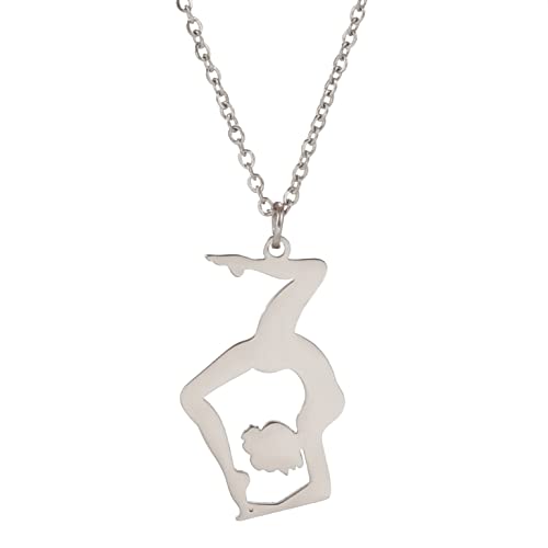 VASSAGO Gymnastik Halskette Edelstahl Sport Ballerina Charm Anhänger Gymnastik Trainer Schmuck Geschenke für Mädchen von VASSAGO