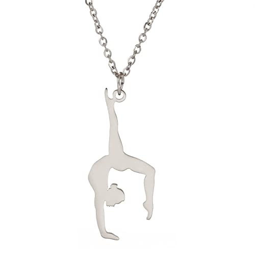 VASSAGO Gymnastik Halskette Edelstahl Sport Ballerina Charm Anhänger Gymnastik Trainer Schmuck Geschenke für Mädchen von VASSAGO