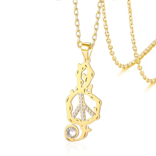 VASSAGO Halskette mit Musiknoten-Anhänger, Edelstahl, Friedenszeichen, Halskette, Musikliebhaber, Schmuck, Geschenke für Frauen, Teenager, Adjustable, Edelstahl, Kein Edelstein VASSAGO Halskette mit Musiknoten-Anhänger, Edelstahl, Friedenszeichen, Halskette, Musikliebhaber, Schmuck, Geschenke für Frauen, Teenager, Adjustable, Edelstahl, Kein Edelstein von VASSAGO