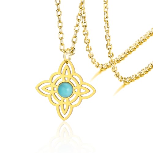 VASSAGO Hexen Knoten Halskette aus Edelstahl Magischer Hexen Knoten Keltischer Knoten Hexerei Halskette Irischer Wiccan heidnischen Schmuck für Frauen Jugendliche von VASSAGO