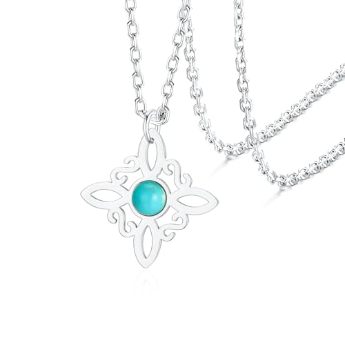 VASSAGO Hexen Knoten Halskette aus Edelstahl Magischer Hexen Knoten Keltischer Knoten Hexerei Halskette Irischer Wiccan heidnischen Schmuck für Frauen Jugendliche von VASSAGO