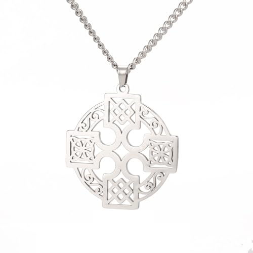 VASSAGO Irischer keltischer Knoten/Liebe/Kreuz/Solomans Knoten Halskette Keltischer Triquetra Knoten Trinity Anhänger Hexerei Hexen Geschenke für Frauen Mädchen, Edelstahl von VASSAGO