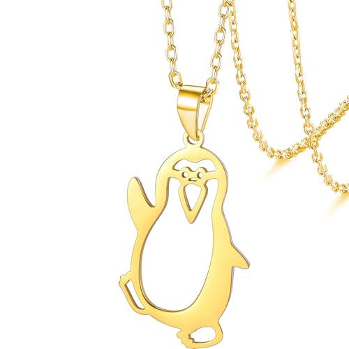 VASSAGO Pinguin-Halskette für Damen und Herren, Edelstahl, Waddling-Pinguin-Anhänger, Halskette, niedliches Antarktis, Schmuck, Geschenke, Adjusatble, Edelstahl, Kein Edelstein VASSAGO Pinguin-Halskette für Damen und Herren, Edelstahl, Waddling-Pinguin-Anhänger, Halskette, niedliches Antarktis, Schmuck, Geschenke, Adjusatble, Edelstahl, Kein Edelstein von VASSAGO