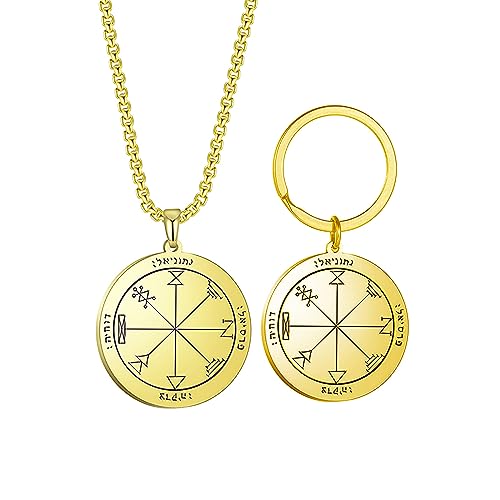 VASSAGO Das erste Pentagramm des Jupiter Salomon König Amulette Anhänger Halskette Schlüsselanhänger Schmuck-Set (Salomonisches Set) von VASSAGO