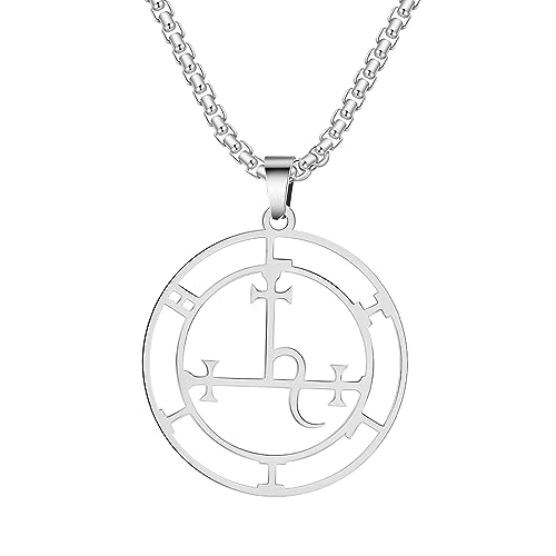 VASSAGO Sigil of Lilith Halskette Lilith Sigil Hekate Göttin Anhänger Luzifer Satanisches Lilith Symbol Wicca Schmuck Geschenke für Frauen Männer, Edelstahl von VASSAGO