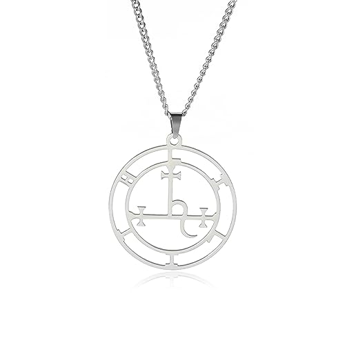 VASSAGO Sigil of Lilith Halskette Lilith Sigil Hekate Göttin Anhänger Luzifer Satanisches Lilith Symbol Wicca Schmuck Geschenke für Frauen Männer, Edelstahl von VASSAGO