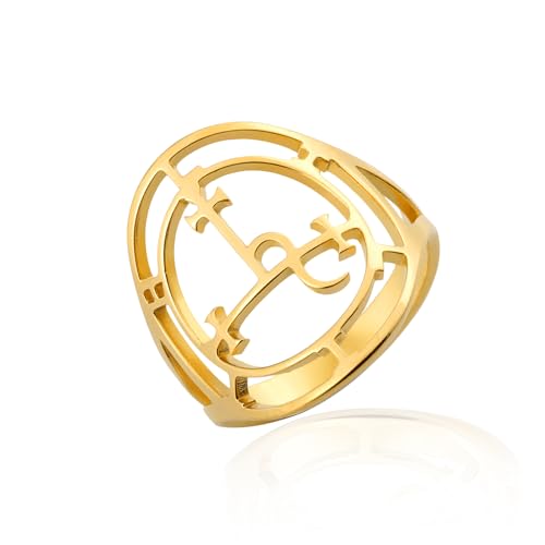 VASSAGO Sigil of Lilith Ring für Frauen Männer Pagan Goddess Statement Ring Stilvolle Hexerei Mythologie Inspirierter Schmuck von VASSAGO