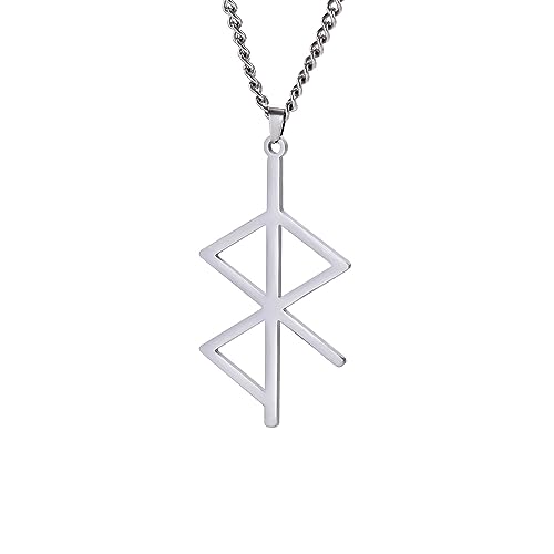 VASSAGO Wikinger Frieden Runen Anhänger Wikinger Rune Halskette Wikinger Symbol Edelstahl Nordic Rune Talisman Heidnisch Schmuck Geschenk für Männer Frauen von VASSAGO