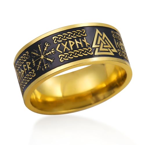 VASSAGO Wikinger Ringe für Männer Frauen Nordische Runen Mjolnir Vegvisir Kompass Triskele Valknut Helm der Amulett Ring keltischen Knoten Triquetra Ring Größe 7-12 VASSAGO Wikinger Ringe für Männer Frauen Nordische Runen Mjolnir Vegvisir Kompass Triskele Valknut Helm der Amulett Ring keltischen Knoten Triquetra Ring Größe 7-12 von VASSAGO