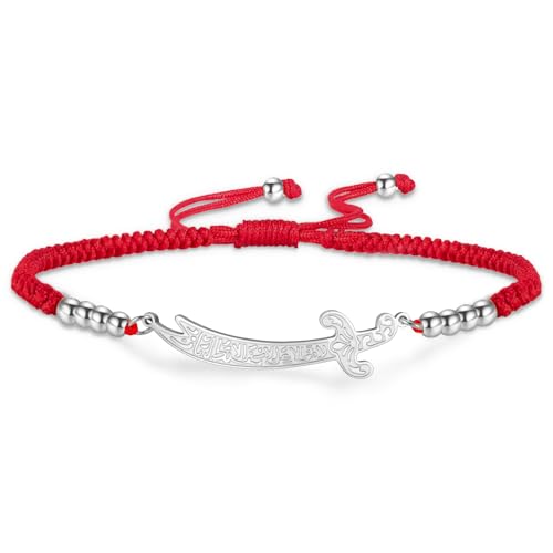 VASSAGO Zulfiqar Armband für Frauen Männer Edelstahl Imam Ali Schwert Anhänger Islamisches arabisches Geflochtenes Seil-Schnur Islam Muslimischer Schmuck (String-R-S) von VASSAGO