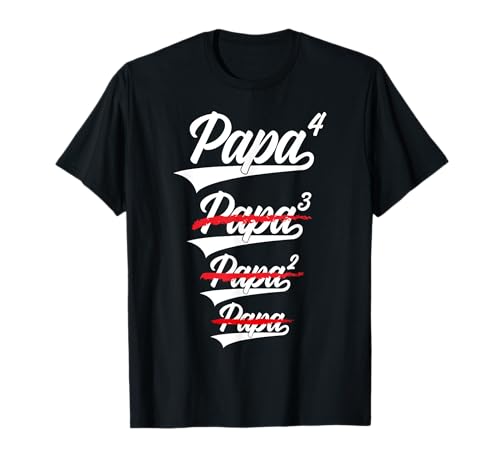 PAPA HOCH 4 KINDER VATERTAG WERDENDER PAPA T-Shirt PAPA HOCH 4 KINDER VATERTAG WERDENDER PAPA T-Shirt von VATER VIER KINDER