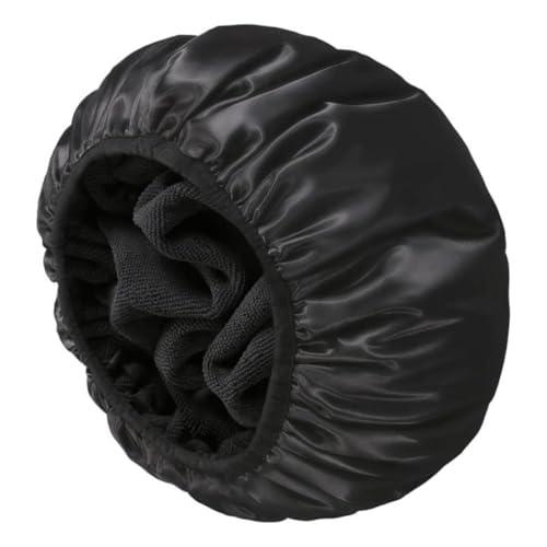 Luxuriöse Duschhaube mit Frotteefutter für Frauen - Duschhaube - trockenes Haar - Duschhaube - Schwarz von VATESI