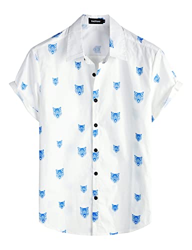 VATPAVE Herren Baumwolle Hawaii Hemd Männer Blumen Freizeit Kurzarmhemd Sommerhemd Hawaiihemd XX-Large Weißer Wolfskopf VATPAVE Herren Baumwolle Hawaii Hemd Männer Blumen Freizeit Kurzarmhemd Sommerhemd Hawaiihemd XX-Large Weißer Wolfskopf von VATPAVE