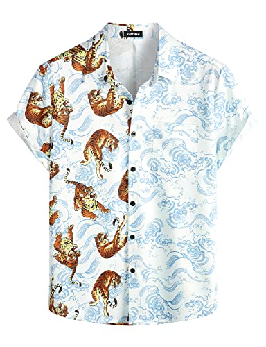 VATPAVE Herren Flamingo Hawaii Hemd Männer Freizeit Kurzarmhemd Sommer Strandhemd Hawaiihemd XX-Large Weißer Tiger VATPAVE Herren Flamingo Hawaii Hemd Männer Freizeit Kurzarmhemd Sommer Strandhemd Hawaiihemd XX-Large Weißer Tiger von VATPAVE