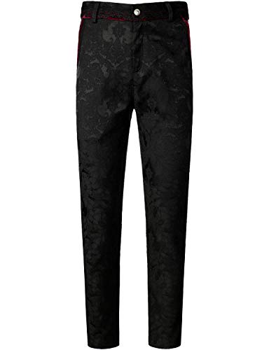 VATPAVE Herren Gothic Hose Cosplay Kostüm Hosen Steampunk Viktorianische Hose X-Large LP06 Dunkel Schwarz von VATPAVE