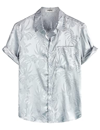 VATPAVE Herren Hawaii Hemd Männer Freizeit Kurzarm Sommerhemd Blumen Jacquard Strandhemd Floral XX-Large Hell Blau VATPAVE Herren Hawaii Hemd Männer Freizeit Kurzarm Sommerhemd Blumen Jacquard Strandhemd Floral XX-Large Hell Blau von VATPAVE