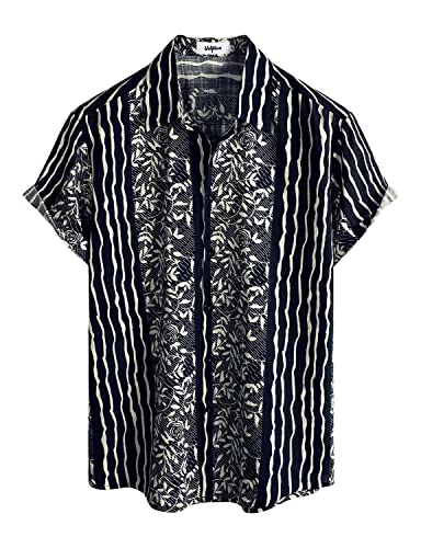 VATPAVE Herren Hawaii Hemd Männer Kurzarm Sommer Freizeithemd Casual Strand Blumen Hawaiihemd Klein Schwarz Beige VATPAVE Herren Hawaii Hemd Männer Kurzarm Sommer Freizeithemd Casual Strand Blumen Hawaiihemd Klein Schwarz Beige von VATPAVE
