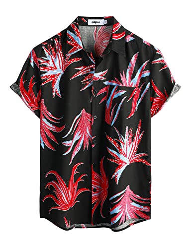 VATPAVE Herren HawaiiHemden Floral Baumwolle Leinen Freizeithemd Shirts Button Down Kurzarm Strand Hemden XX-Large Schwarz Blume VATPAVE Herren HawaiiHemden Floral Baumwolle Leinen Freizeithemd Shirts Button Down Kurzarm Strand Hemden XX-Large Schwarz Blume von VATPAVE