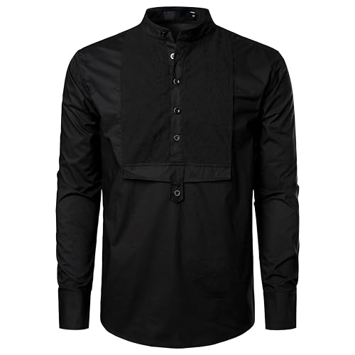 VATPAVE Herren Henley Piratenhemden Gothic Viktorianische Langarm Kleiderhemden Cosplay Kostüm Tops XX-Large Schwarz VATPAVE Herren Henley Piratenhemden Gothic Viktorianische Langarm Kleiderhemden Cosplay Kostüm Tops XX-Large Schwarz von VATPAVE
