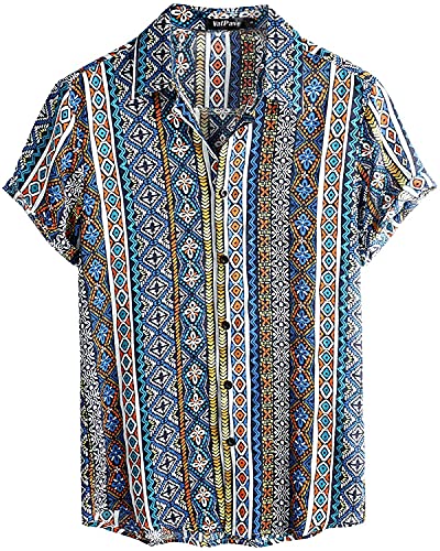 VATPAVE Herren Sommer Tropische Hemden Kurzarm Aloha Hawaii Hemden XX-Large Blau VATPAVE Herren Sommer Tropische Hemden Kurzarm Aloha Hawaii Hemden XX-Large Blau von VATPAVE