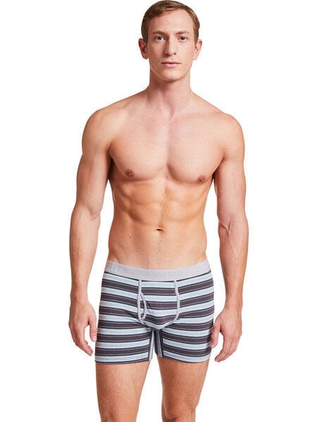 VATTER Boxer Brief "Classy Claus" Grau/Schwarz/Blau Gestreift von VATTER