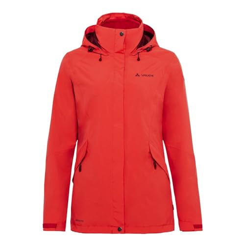 VAUDE Damen Jacke Regenjacke Outdoorjacke 3in1 Funktionsjacke Rosemoor 3in1 Jacket, Farbe:Rot, Artikel:-024 flame, Größe:38 von VAUDE