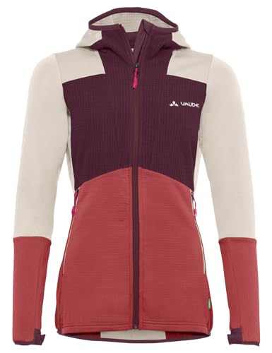 VAUDE Damen Wo Monviso Hooded Grid Fleecejacke, Cassis, Größe 42 Jacke, bunt von VAUDE