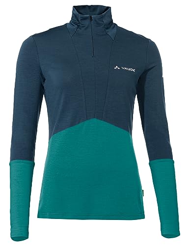 VAUDE Damen Wo Monviso Wool Halfzip Shirt, Wave, 38 Langarmshirt, Welle von VAUDE