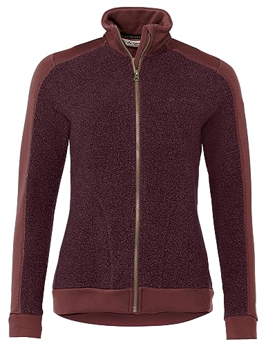 VAUDE Damen Wo Skomer Wool Fleece Jacke, Rot (Dark Cherry), 36 von VAUDE