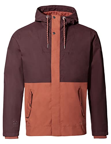 VAUDE Mens Redmont Jacket Ii Colorblock-Rot - Leichte wasserdichte Herren Freizeitjacke, Größe XL - Farbe Dark Oak von VAUDE