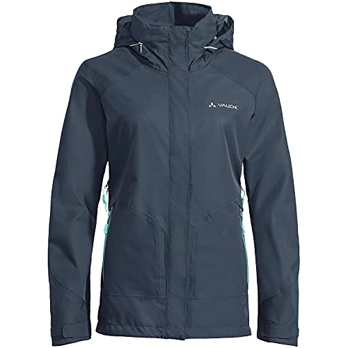 VAUDE Womens Elope Jacket Blau - Atmungsaktive wasserdichte Damen Outdoorjacke, Größe 36 - Farbe Steelblue von VAUDE